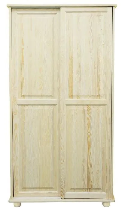 Echtholz-Kleiderschrank, Farbe: Natur 195x92x59 cm Abbildung