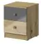 Schreibtischschrank Sirte 09, Farbe: Eiche / Weiß / Grau Hochglanz - Abmessungen: 50 x 40 x 40 cm (H x B x T)