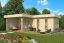 Ferienhaus F16 mit Anbau| 26,89 m² | 44 mm Blockbohlen | Naturbelassen | Inkl. Fußboden & Isolierverglasung