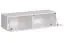 Zwei edle TV-Unterschränke mit Wandregal Balestrand 345, Farbe: Weiß / Grau - Abmessungen: 110 x 130 x 30 cm (H x B x T), mit Push-to-open Funktion