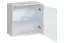 Wohnwand mit zwei Hängevitrinen und zwei Hängeschränke Balestrand 209, Farbe: Weiß - Abmessungen: 160 x 320 x 40 cm (H x B x T), mit LED-Beleuchtung