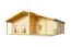Ferienhaus F25 mit Terrasse, Unterstand u. Schlafboden | 65,7 m² | 70 mm Blockbohlen | Naturbelassen | Fenster 1-Hand-Dreh-Kippsystematik