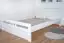 "Easy Premium Line" Doppelbett K8 in Überlänge 160 x 220 cm, Buche Vollholz massiv weiß lackiert, inkl.1 Abdeckblende