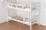 Etagenbett für Erwachsene "Easy Premium Line" K11/n, Kopf- und Fußteil mit Löchern, Buche Vollholz massiv Weiß - 90 x 200 cm (B x L), teilbar