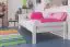 Kinderbett / Jugendbett "Easy Premium Line" K1/ Voll, 90 x 200 Buche Vollholz massiv weiß lackiert