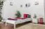 Einzelbett / Gästebett massives Kiefernholz, inklusive Lattenrost weiß lackiert, Maße: 90 x 200 cm