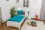 Einzelbett / Gästebett Kiefer massiv Vollholz weiß lackiert 80, inkl. Lattenrost - Abmessung 90 x 200 cm