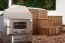 Hot Tub 01 aus Thermoholz mit LED-Beleuchtung, Thermodeckel, Kombimassagedüsen, Sandfilter, Holzbox und Wärmedämmung, Wanne: Anthrazit, Innendurchmesser: 200 cm