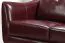 Echtleder Premium Couch Genova,  2-Sitz Sofa, Farbe: Weinrot