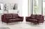 Echtleder Premium Couch Genova, 3-Sitz Sofa, Farbe: Weinrot