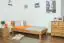 Massivholzbett / Einzelbett mit Kopfteil Wooden Nature 01, Eiche geölt, Liegefläche: 100 x 200 cm, hohe Festigkeit und Haltbarkeit