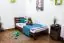 Kinderbett / Jugendbett Kiefer Vollholz massiv Nussfarben A27, inkl. Lattenrost - Abmessung 90 x 200 cm 