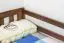 Kinderbett mit Absturzsicherung Kiefer Vollholz massiv Nussfarben A17, inkl. Lattenrost - Abmessung 70 x 160 cm - inklusive Matratze