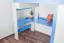 Hochbett mit Schrank, Regal und Schreibtisch "Felipe" 15, Blau / Weiß - Liegefläche: 90 x 200 cm