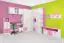 Kinderzimmer - Drehtürenschrank / Kleiderschrank Luis 17, Farbe: Eiche Weiß / Rosa - 218 x 40 x 52 cm (H x B x T)