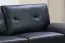 Echtleder Premium Couch Napoli, 2-Sitz Sofa, Farbe: Onyx-Schwarz
