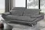 Echtleder Premium Couch Padova, 2-Sitz Sofa, Farbe: Auster-grau