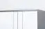 Jugendzimmer - Drehtürenschrank / Kleiderschrank Elias 01, Farbe: Weiß / Grau - Abmessungen: 187 x 80 x 52 cm (H x B x T)