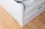 Jugendbett "Easy Premium Line" K7 inkl. 2 Schubladen und 1 Abdeckblende, 140 x 200 cm Buche Vollholz massiv weiß lackiert