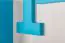 Kinderzimmer - Hängeregal / Wandregal Luis 02, Farbe: Eiche Weiß / Blau - 54 x 120 x 22 cm (H x B x T)
