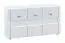 Kommode Heber 09, Farbe: Weiß / Weiß Glanz - Abmessungen: 72 x 138 x 42 cm (H x B x T), mit 3 Türen und 6 Fächern