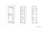 Vitrine Knoxville 02, Farbe: Kiefer Weiß / Grau - Abmessungen: 202 x 54 x 42 cm (H x B x T), mit 1 Tür und 6 Fächern