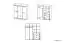 Drehtürenschrank / Kleiderschrank Knoxville 28, Farbe: Kiefer Weiß / Grau - Abmessungen: 202 x 183 x 65 cm (H x B x T), mit 4 Türen, 3 Schubladen und 5 Fächern