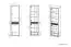 Schrank Tempe 02, Farbe: Nussfarben / Weiß Hochglanz, Fronteinsatz: Weiß - Abmessungen: 203 x 60 x 41 cm (H x B x T), mit 2 Türen, 1 Schublade und 5 Fächern