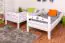 Massivholz Stockbett für Kinder und Jugendliche | Matratzenmaß: 90 x 200 cm | Weiß Lackiert | umbaubar in 2 Einzelbetten | Premium-Qualität | inkl. Rollroste Abbildung