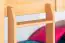 Massivholz Stockbett inkl. Rollbett/Ausziehbett/Stauraum für Kinder und Jugendliche | Matratzenmaß: 90 x 200 cm | Natur Lackiert | umbaubar in 2 Einzelbetten | mit Rollbett | inkl. Rollroste Abbildung
