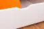 90 x 200 cm Stockbett mit Stauraum / 2 Schubladen für Kinder Massivholz: Buche | Weiß Lackiert | umbaubar in 2 Einzelbetten | Premium-Qualität | inkl. Rollroste Abbildung
