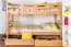 90 x 200 cm Stockbett mit Stauraum / 2 Schubladen für Kinder Massivholz: Buche | Natur Lackiert | umbaubar in 2 Einzelbetten | Premium-Qualität | inkl. Rollroste Abbildung