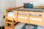 Massivholz Stockbett für Kinder und Jugendliche | Matratzenmaß: 160 x 200 cm | Natur Lackiert | umbaubar in 2 Einzelbetten | Premium-Qualität | inkl. Rollroste Abbildung