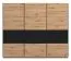 Schwebetürenschrank / Kleiderschrank Crina 11, Farbe: Eiche Artisan / Schwarz, zwei Kleiderstangen, ABS-Kanten, Maße: 224 x 262,5 x 65,5 cm
