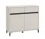 Kommode | 2 Drehtüren | Farbe: Kaschmir | 4 Fächer | Maße: 106 x 40 x 90 cm | ABS-Kanten | modernes Design | Beine: Schwarz | 2 Schubladen