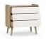 Babyzimmer Kommode | Farbe: Beige / Eiche Cremona | 3 Schubladen | Maße: 90 x 51 x 89,5 cm | ABS-Kanten | Push-to-open Funktion | Kinderzimmer