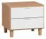 Nachtkommode Arbolita 20, Farbe: Eiche / Weiß - Abmessungen: 40 x 45 x 40 cm (H x B x T)