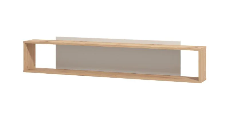 Wandregal | Farbe: Kaschmir / Eiche Artisan | 151 x 20 x 32 cm | schlichtes Design | eine Ablagefläche | ABS-Kanten | für Wohnzimmer oder Schlafzimmer