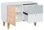 Jugendzimmer - Kommode Syrina 16, Farbe: Weiß / Grau / Eiche - Abmessungen: 72 x 103 x 45 cm (H x B x T)