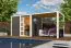 Gartenhaus SET terragrau mit Anbaudach, Grundfläche: 5,86m²