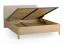 Doppelbett | 160 x 200 cm | Eiche massiv | Farbe: Eiche / Beige | dezent abgerundete Form | inkl. Lift up Lattenrost | weich gepolsterte Kopfstütze