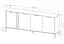 Langes Sideboard mit genügend Stauraum Raoued 05, Farbe: Anthrazit - Abmessungen: 81 x 203 x 39,5 cm (H x B x T)