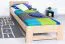 Kinderbett / Jugendbett Buche massiv Vollholz natur 111C, inkl. Lattenrost - 200 x 100 cm (L x B)