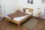 Jugendbett / Futonbett aus massivem Eichenholz Wooden Nature 01, Holz geölt, Matratzenmaß: 120 x 200 cm, mit Kopfteil, 25 mm Rahmenstärke