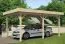 Einzelcarport mit 40 mm Blockbohlen, inkl. Pfosten, aus nordischen Fichtenholz, gehobelt, Grundfläche: 20,36 m², Holz-Carport, Flachdach, Außenmaße: 536 x 380 cm, sicherer Stellplatz für Ihr Auto
