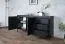 Sideboard / Kommode mit vier Fächer Balta 08, Farbe: Schwarz, drei Schubladen, Push-to-open Funktion, Beine: Metall, Maße: 81 x 153,5 x 39,5 cm