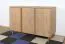 Kommode | 3 Drehtüren | Farbe: Eiche | 6 Fächer | Soft-Close Funktion | verstellbare Einlegeböden | 123 x 46 x 83 cm | Eichenholzbeine | Sideboard