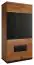Kleiderschrank 4-türig, Farbe: Walnuss / Schwarz 210x102x62 cm