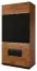 Kleiderschrank 4-türig, Farbe: Walnuss / Schwarz 210x102x62 cm Abbildung