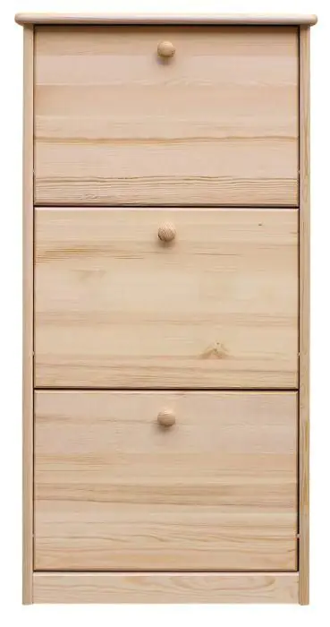 Schuhschrank Kiefer Holz massiv, Farbe: Natur 115x58x30 cm Abbildung
